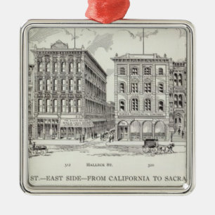 Sansome Ostseite Kalifornien und Sacramento Silbernes Ornament