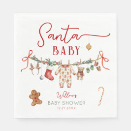 Sant Baby Clothesline Baby Shower Napkins Serviette