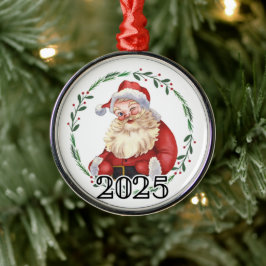 Santa 2025 ornament aus metall