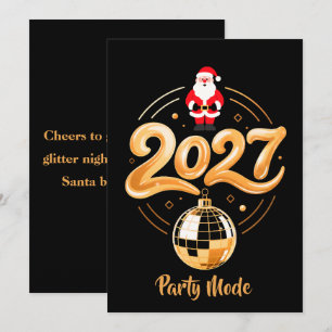 Santa 2027 Party-Modus Gold Disco Weihnachten
