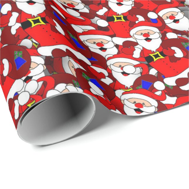 Santa 30 Zoll x 2,5 m Wrapping Paper Geschenkpapier (Rolleneckpunkt)