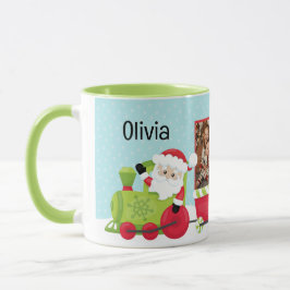 Santa 3 Foto Personalisierter Zug Urlaub Tasse