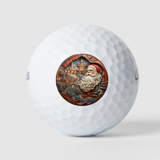 Santa 3D Golf Balls Golfball (Vorderseite)