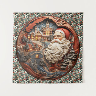 Santa 3D-Wandteppich Wandteppich