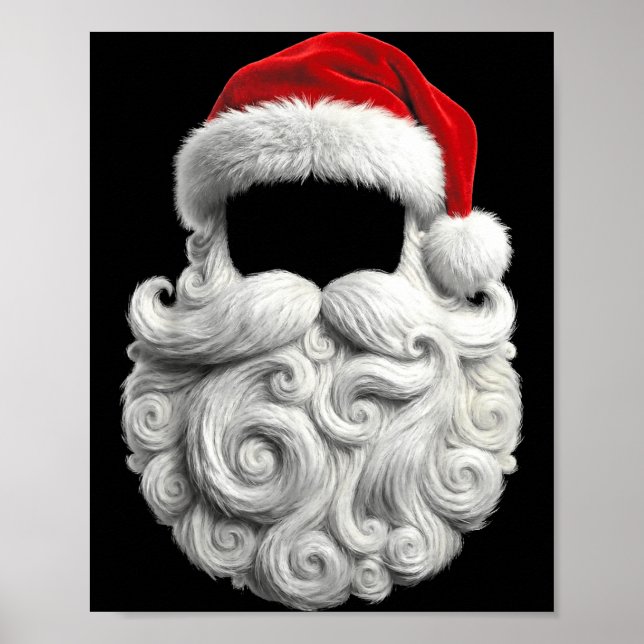 Santa 67 6 7 Six Seven Beard Cool Realistic  Poster (Vorne)