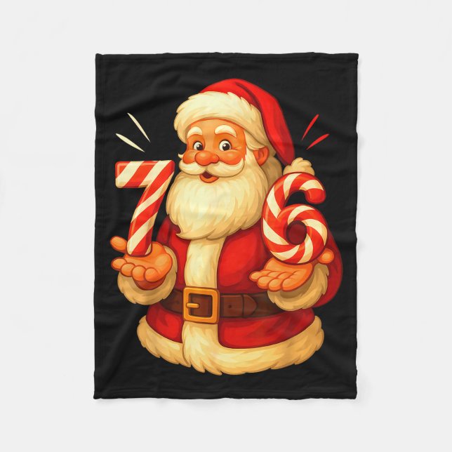 Santa 67 Candy Cane Six Seven Santa Claus Funny Ch Fleecedecke (Vorderseite)