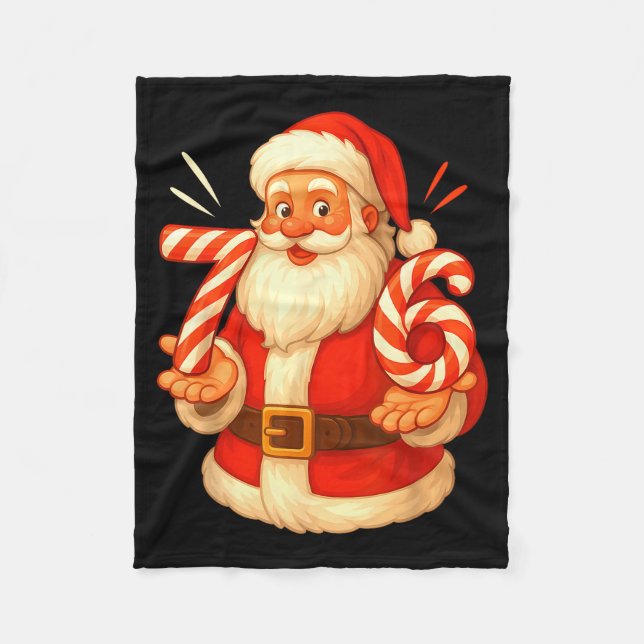 Santa 67 Candy Cane Six Seven Santa Claus Funny Ch Fleecedecke (Vorderseite)