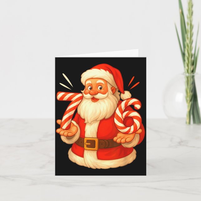 Santa 67 Candy Cane Six Seven Santa Claus Funny Ch Karte (Vorderseite)