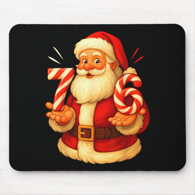 Santa 67 Candy Cane Six Seven Santa Claus Funny Ch Mousepad (Vorne)
