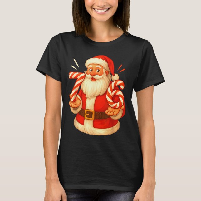 Santa 67 Candy Cane Six Seven Santa Claus Funny Ch T-Shirt (Vorderseite)
