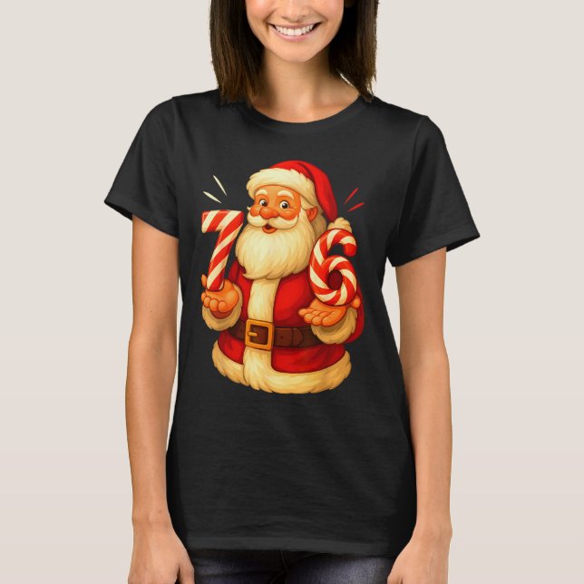 Santa 67 Candy Cane Six Seven Santa Claus Funny Ch T-Shirt (Vorderseite)
