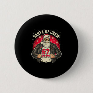 Santa 67 Crew Lustiges Weihnachten Lederjacke T-Sh Button