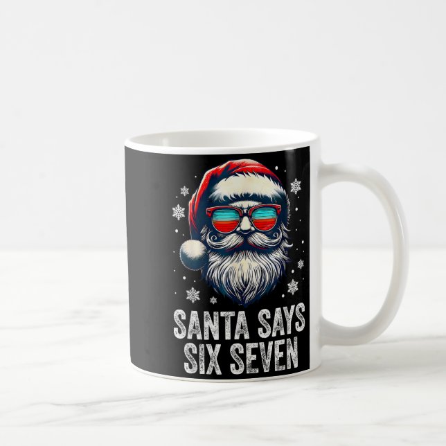 Santa 67 Meme Funny Six Seven Christmas Xmas Pajam Kaffeetasse (Rechts)