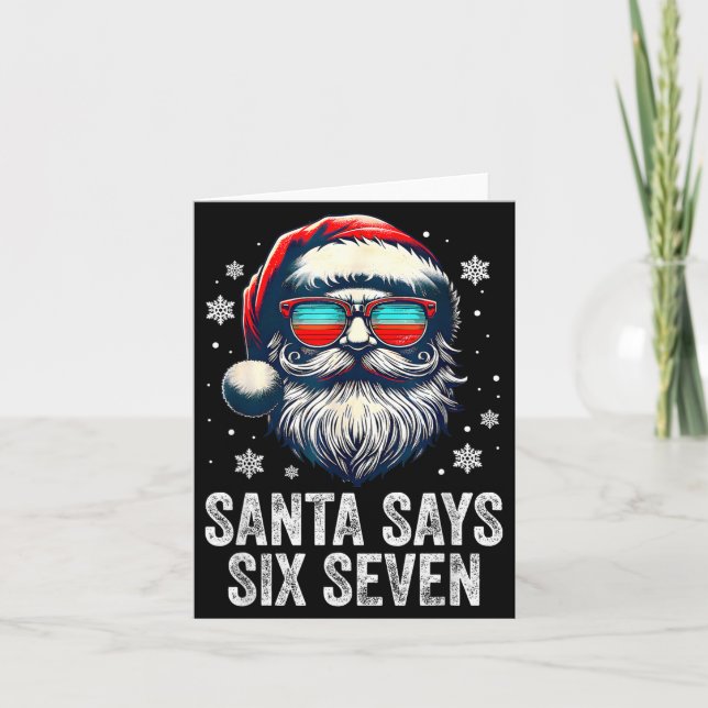 Santa 67 Meme Funny Six Seven Christmas Xmas Pajam Karte (Vorderseite)