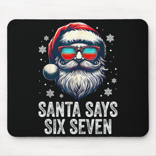 Santa 67 Meme Funny Six Seven Christmas Xmas Pajam Mousepad (Vorne)