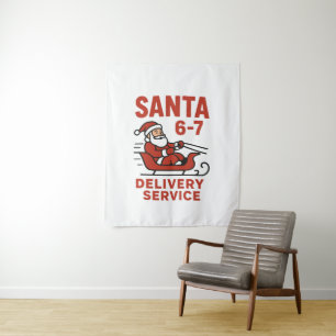 Santa 6–7 Lieferdienst Vintage Poster Wandteppich