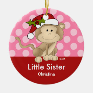 Santa-Affe-Schwester-Weihnachtsbaumschmuck Keramikornament