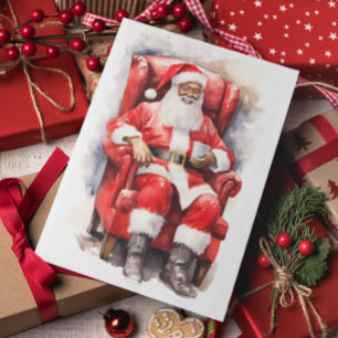 Santa African American Feiertagskarte