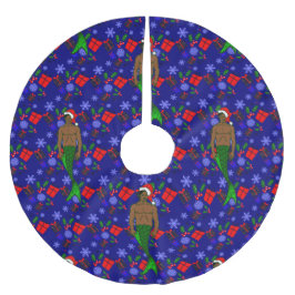 santa afrikanische schwarze Frau hässliche Weihnac Polyester Weihnachtsbaumdecke