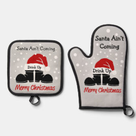 Santa Ain kommt nicht Ofenhandschuh & Topflappen-Set