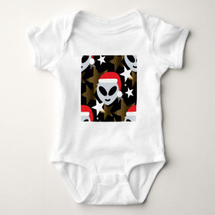 Santa Alien Eemoji Baby Strampler