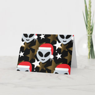 Santa Alien Eemoji Feiertagskarte
