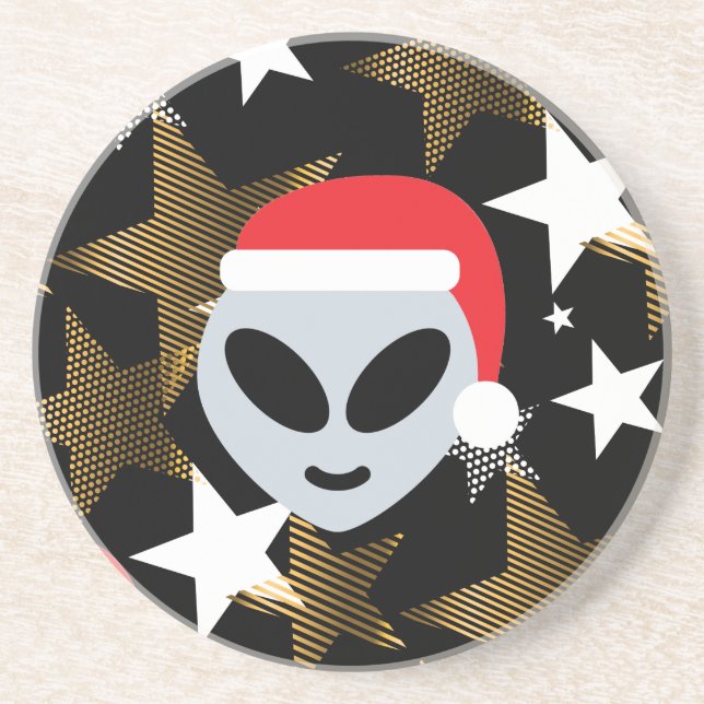 Santa Alien Eemoji Untersetzer (Vorne)