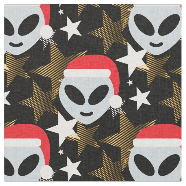 Santa Alien Emoji Stoff (Nahaufnahme)