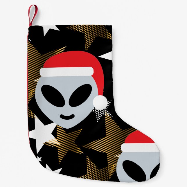 santa Alien emoji Weihnachtsfeier Strumpf Kleiner Weihnachtsstrumpf (Vorderseite)