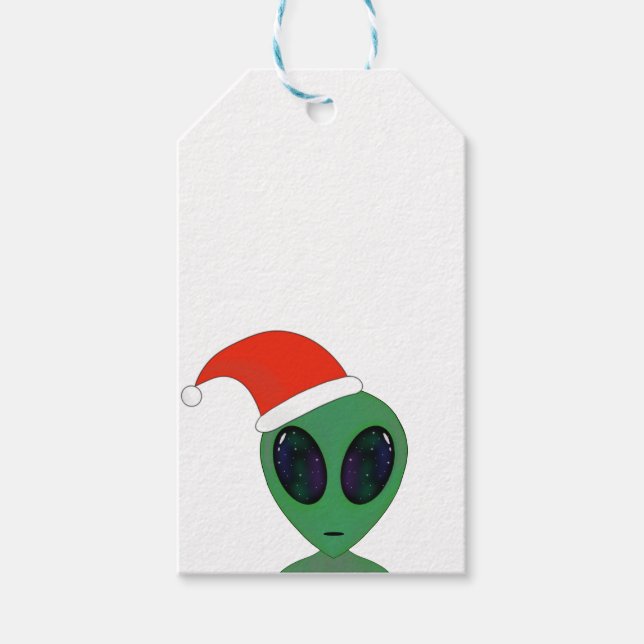Santa Alien Geschenkanhänger (Vorderseite)