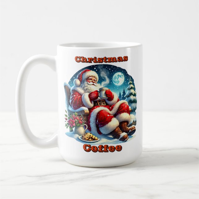 Santa am gemütlichen Kamin Kaffeetasse (Links)