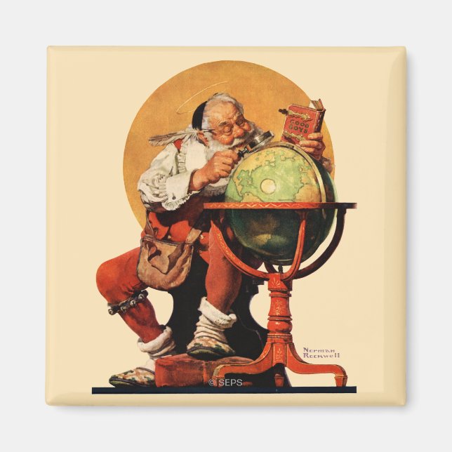 Santa am Globus Magnet (Vorne)
