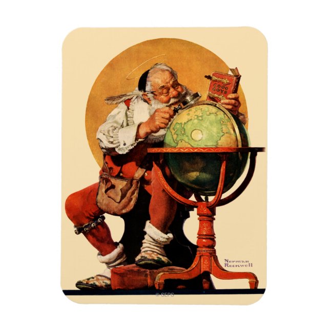 Santa am Globus Magnet (Vertikal)