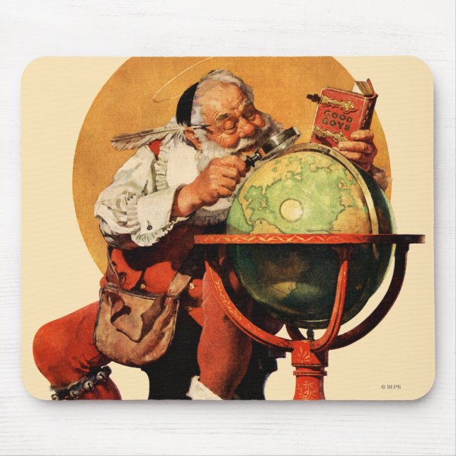 Santa am Globus Mousepad (Vorne)