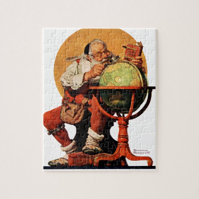 Santa am Globus Puzzle (Vertikal)