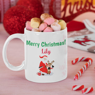 Santa am Nordpol mit Rotnasen-Rentier Kaffeetasse