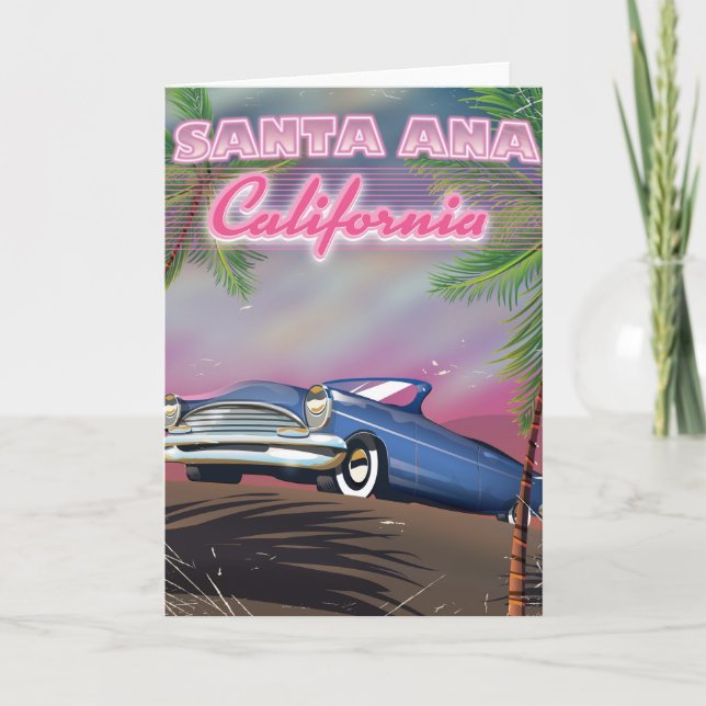 Santa Ana California Reiseplakat Feiertagskarte (Vorderseite)