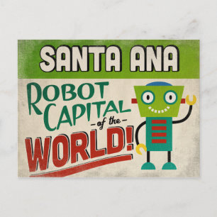 Santa Ana California Roboter - Lustige Vintage Postkarte
