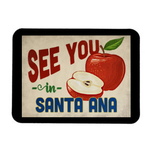 Santa Ana Kalifornien Apfel - Vintage Reise Magnet