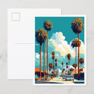 Santa Ana Kalifornien Reise Vintage-Illustration Postkarte