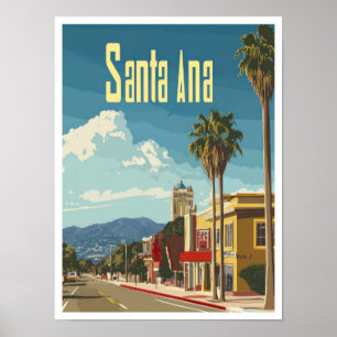 Santa Ana Kalifornien Vintage-Reiseillustration Poster
