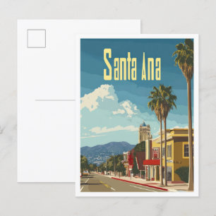 Santa Ana Kalifornien Vintage-Reiseillustration Postkarte