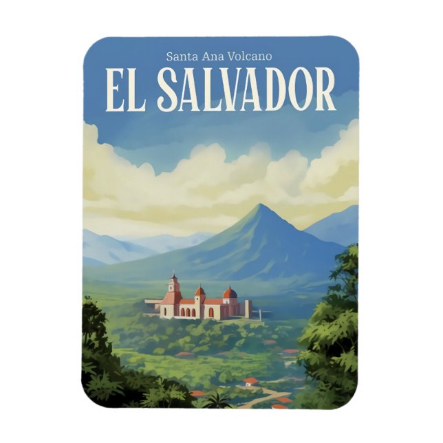Santa Ana Vulkan El Salvador Reisen Souvenir Magnet (Vertikal)