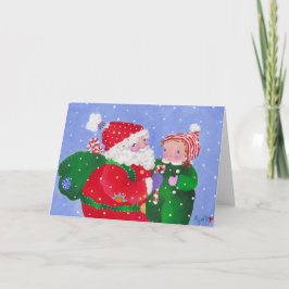 Santa and Child Card Feiertagskarte