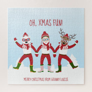 Santa and friends having some Christmas fun Puzzle