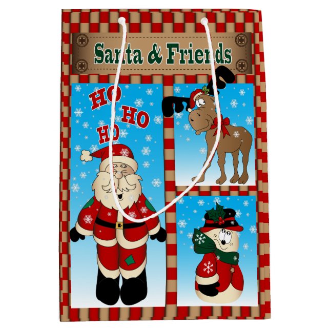Santa and Friends Mittlere Geschenktüte (Vorderseite)