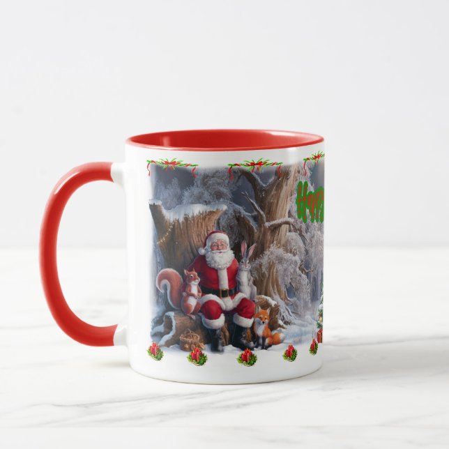 Santa and Friends wish you a Happy Holidays on a Tasse (Links)