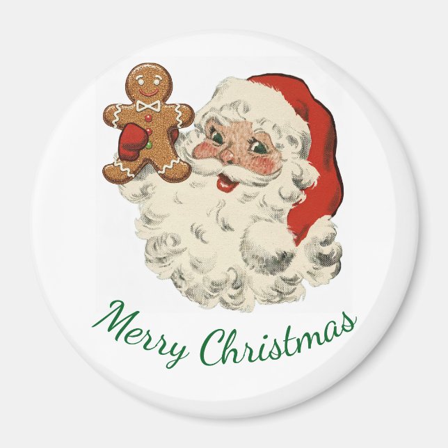 Santa And Gingerbread Man Magnet (Vorne)