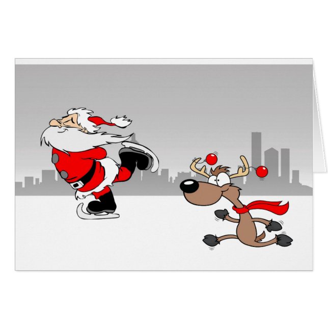 Santa and Reindeer (Vorderseite (Horizontal))