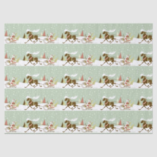 Santa and Reinreira Nahtloses Muster Seidenpapier